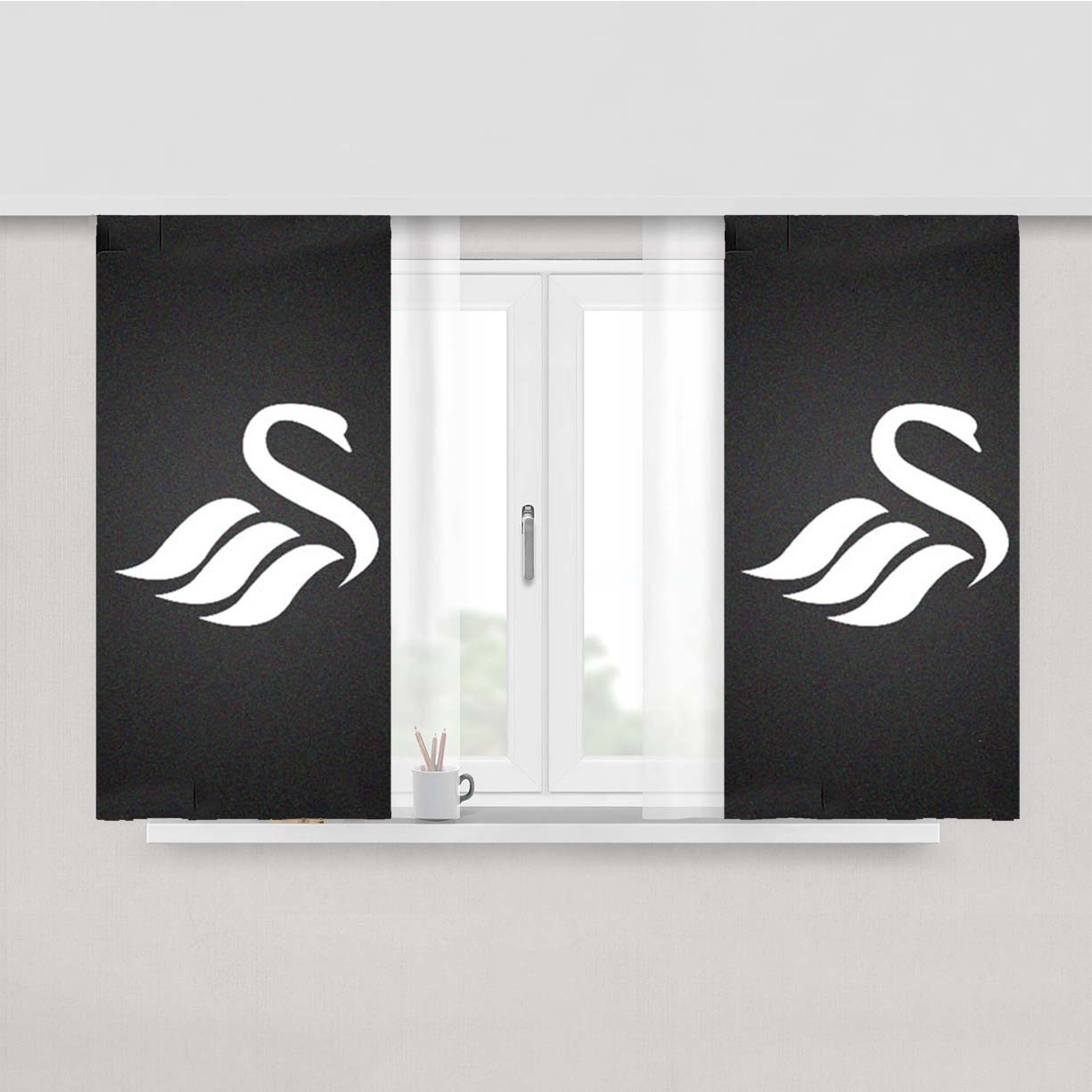 Swansea City Afc Peach Skin Window Curtains