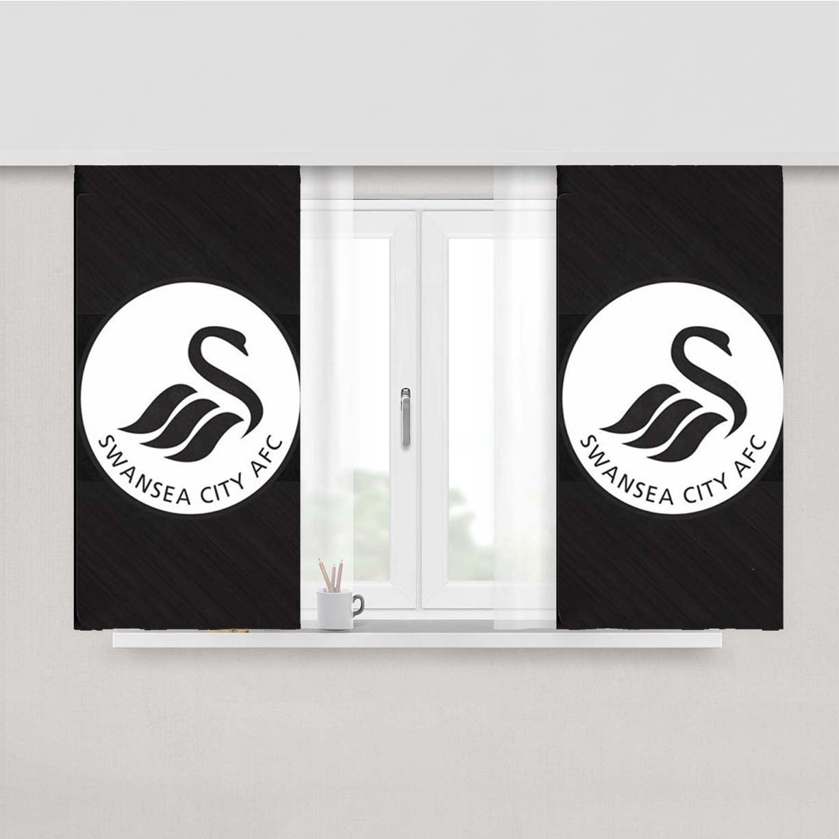 Swansea City Logo Peach Skin Window Curtains