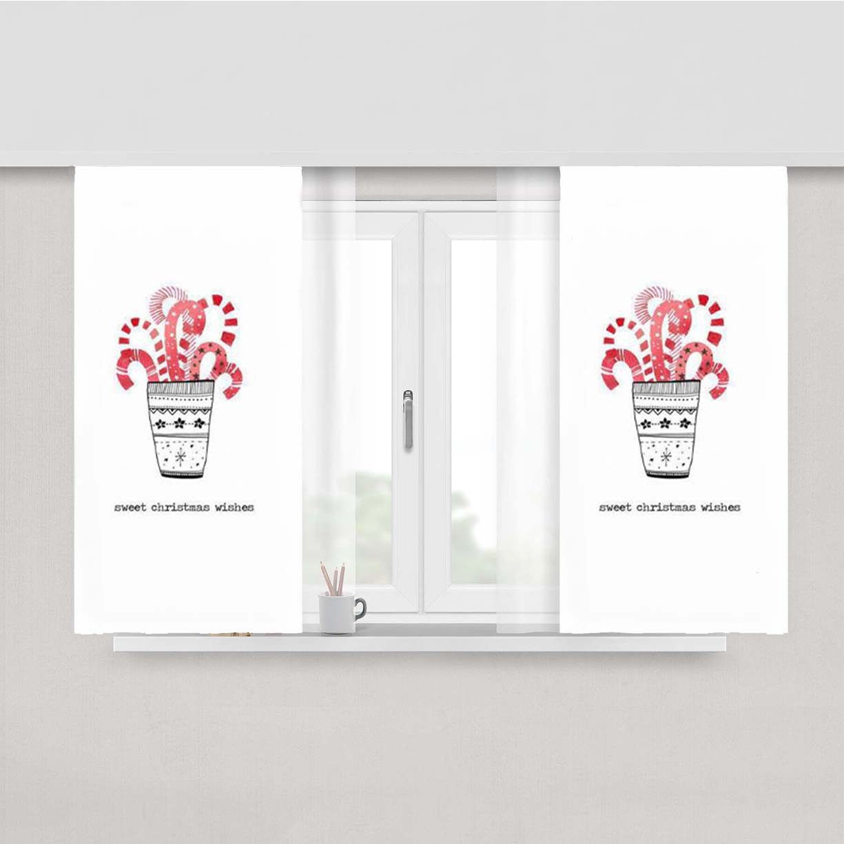 Sweet Christmas Wishes Peach Skin Window Curtains