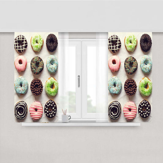 Sweet Donnuts Peach Skin Window Curtains