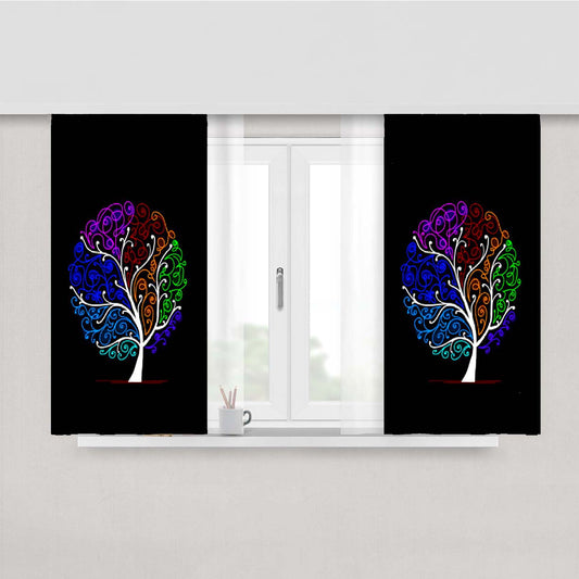 Swirly Tree Peach Skin Window Curtains