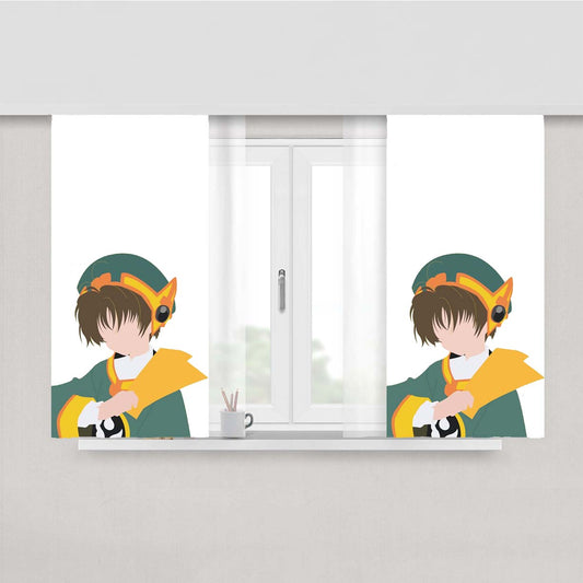 Syaoran Cardcaptor Color Silhouette Peach Skin Window Curtains