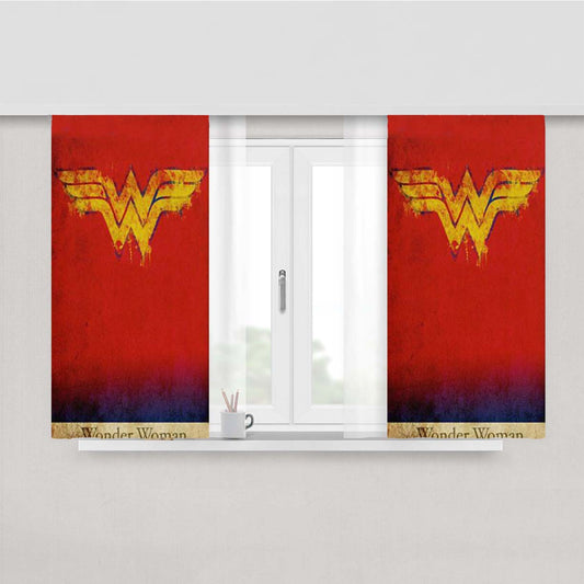 Symbol Wonder Woman Peach Skin Window Curtains