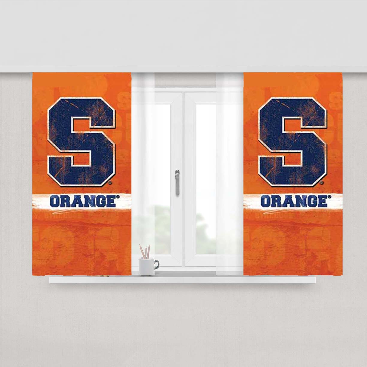 Syracuse Orange Peach Skin Window Curtains