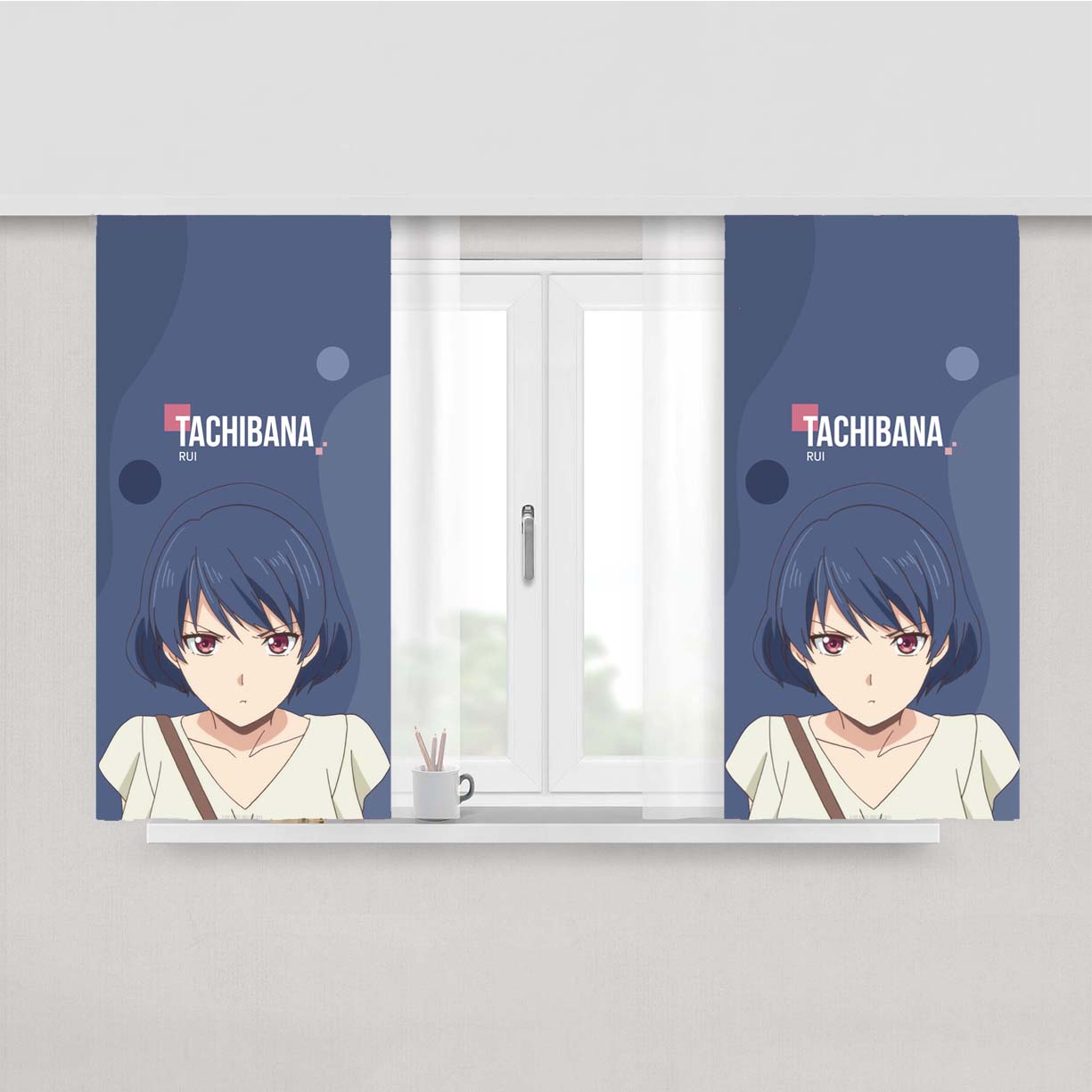 Tachibana Rui Peach Skin Window Curtains