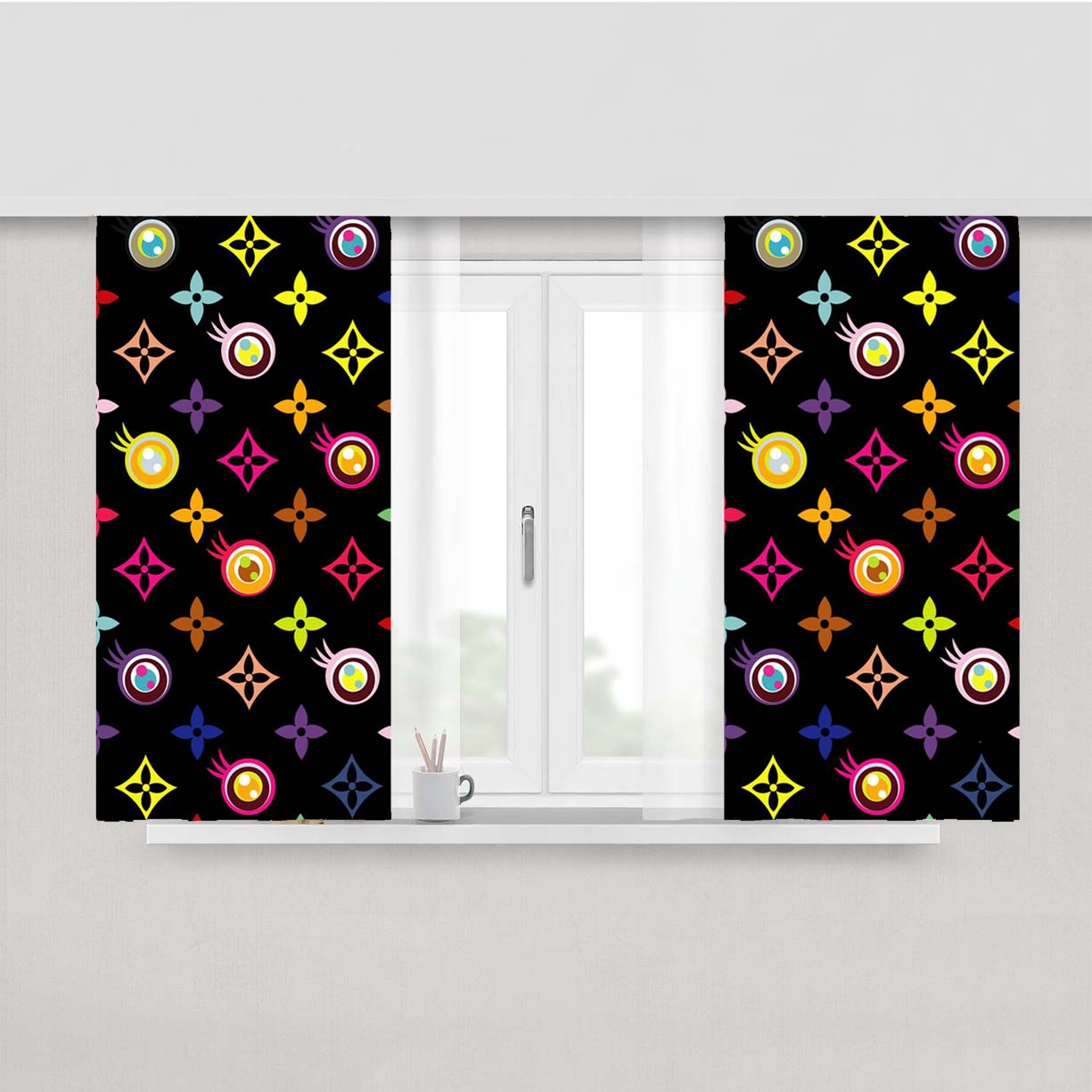 Takashi Murakami Beyond Pattern Lv Peach Skin Window Curtains