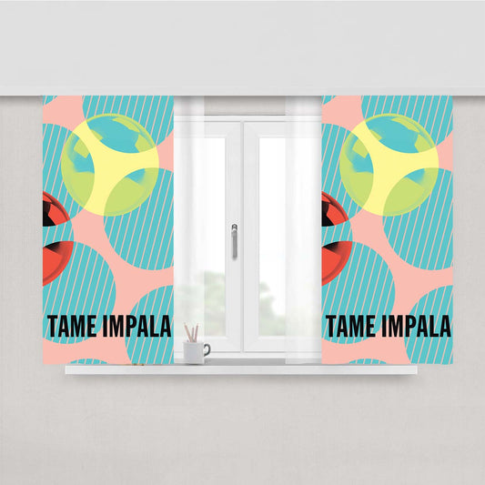 Tame Impala Band Trippy Acid Peach Skin Window Curtains