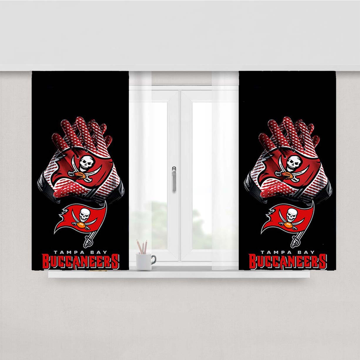 Tampa Bay Buccaneers Peach Skin Window Curtains