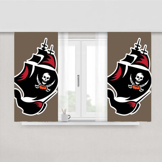Tampa Bay Bucs Logo Ship Peach Skin Window Curtains