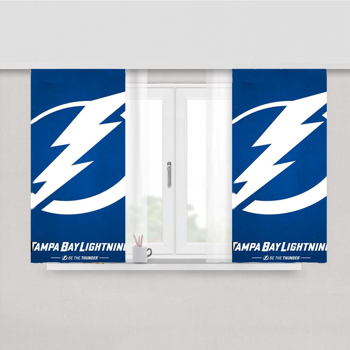 Tampa Bay Lightning Be The Thunder Peach Skin Window Curtains
