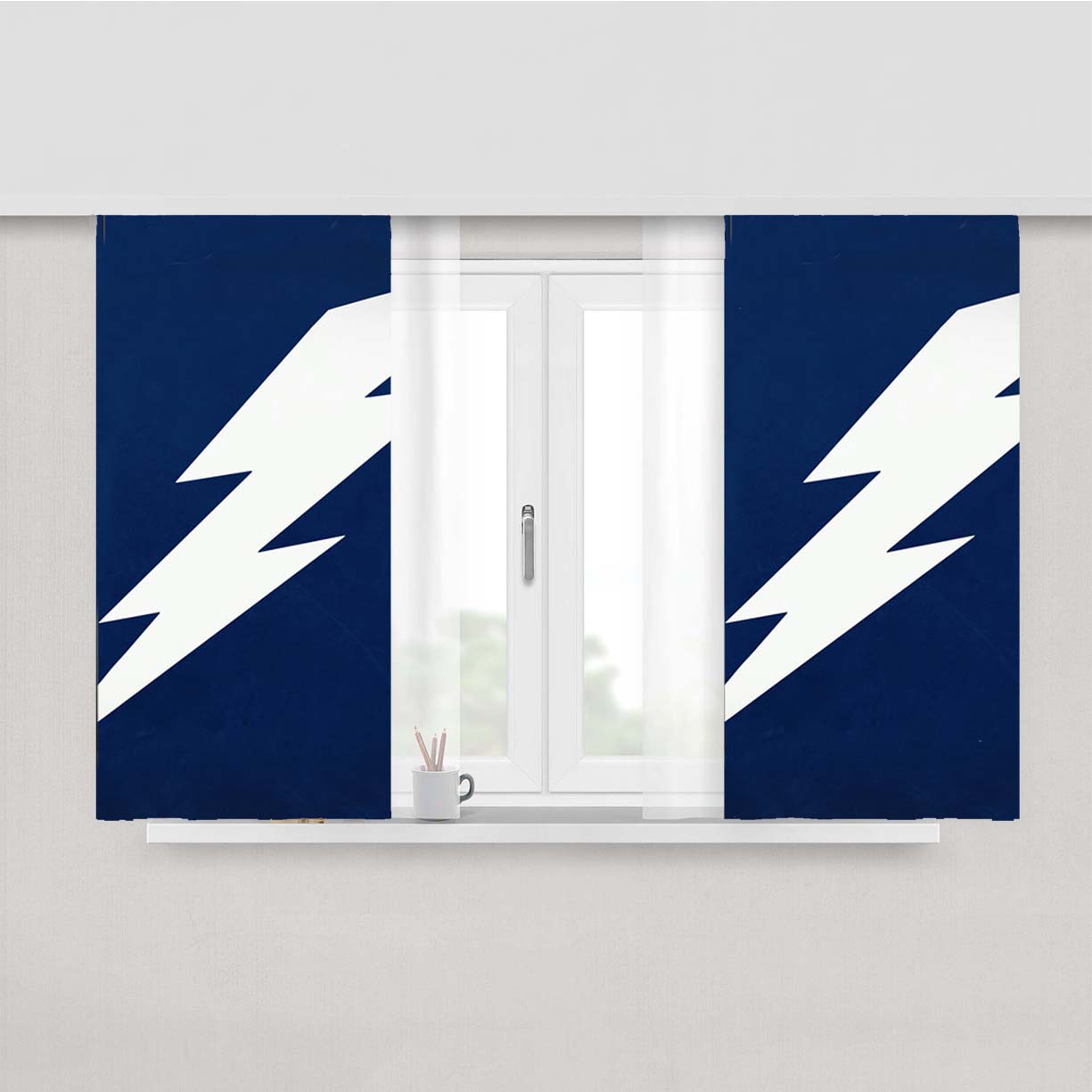 Tampa Bay Lightning Thunder Peach Skin Window Curtains