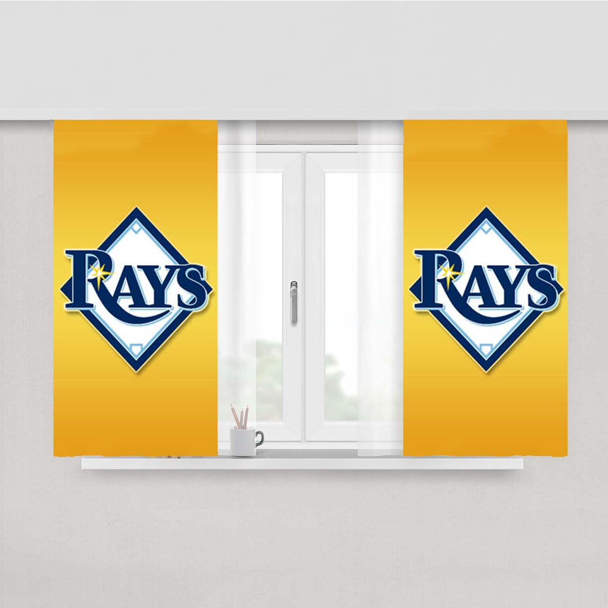 Tampa Bay Rays Logo Peach Skin Window Curtains
