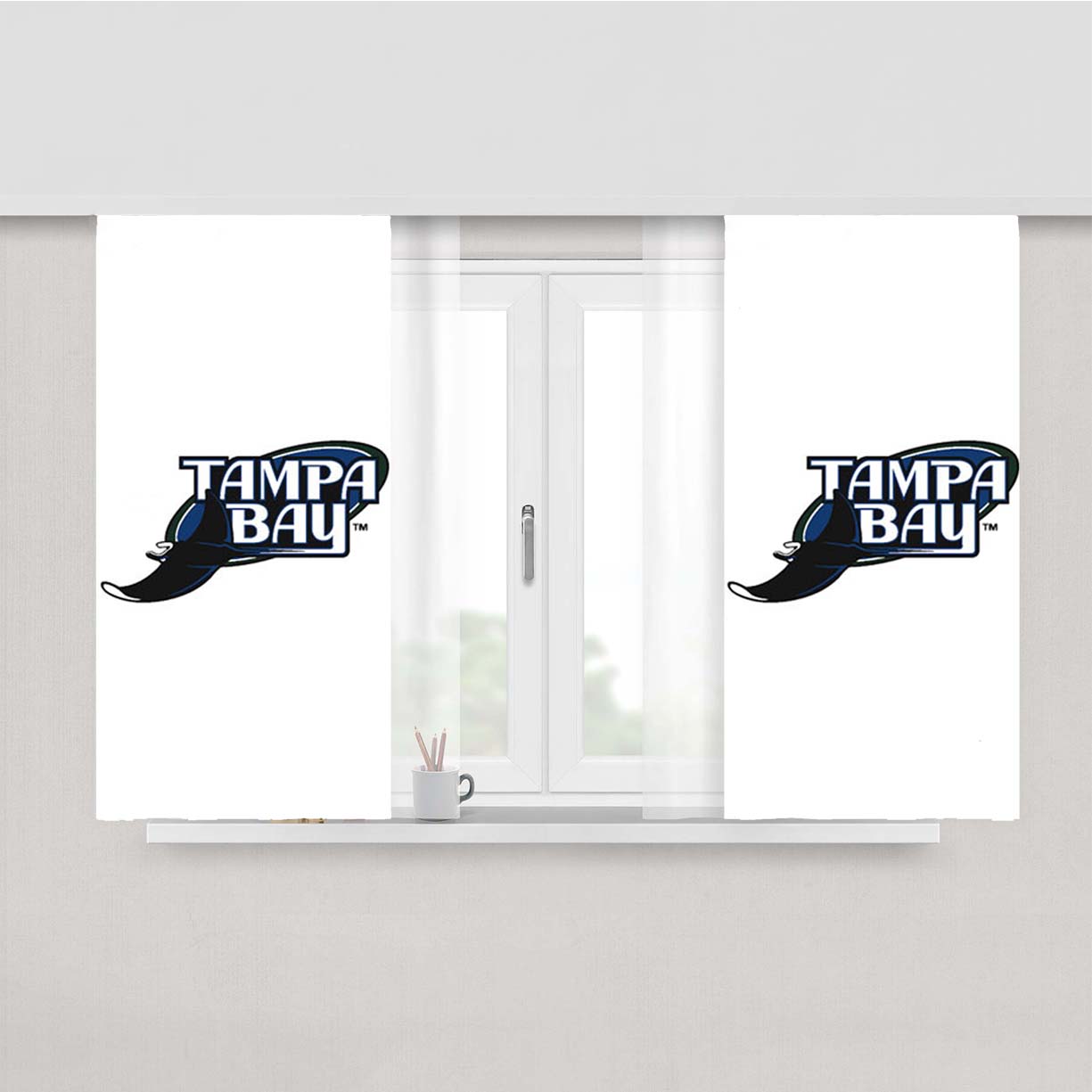 Tampa Bay Rays Symbol Peach Skin Window Curtains