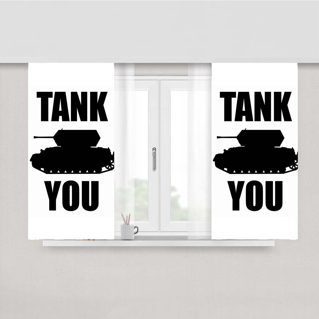 Tank You Peach Skin Window Curtains