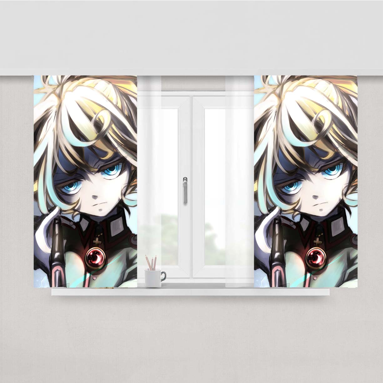 Tanya Youjo Senki 3 Peach Skin Window Curtains