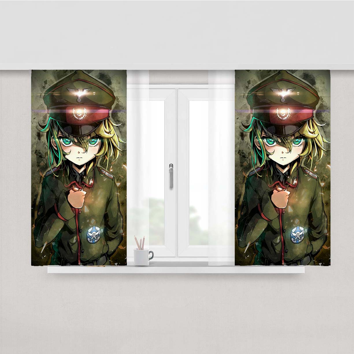 Tanya Youjo Senki 4 Peach Skin Window Curtains
