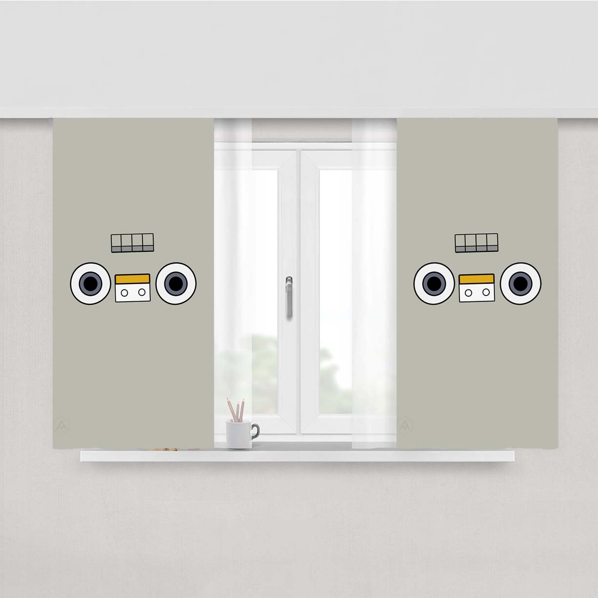 Tape Face Peach Skin Window Curtains
