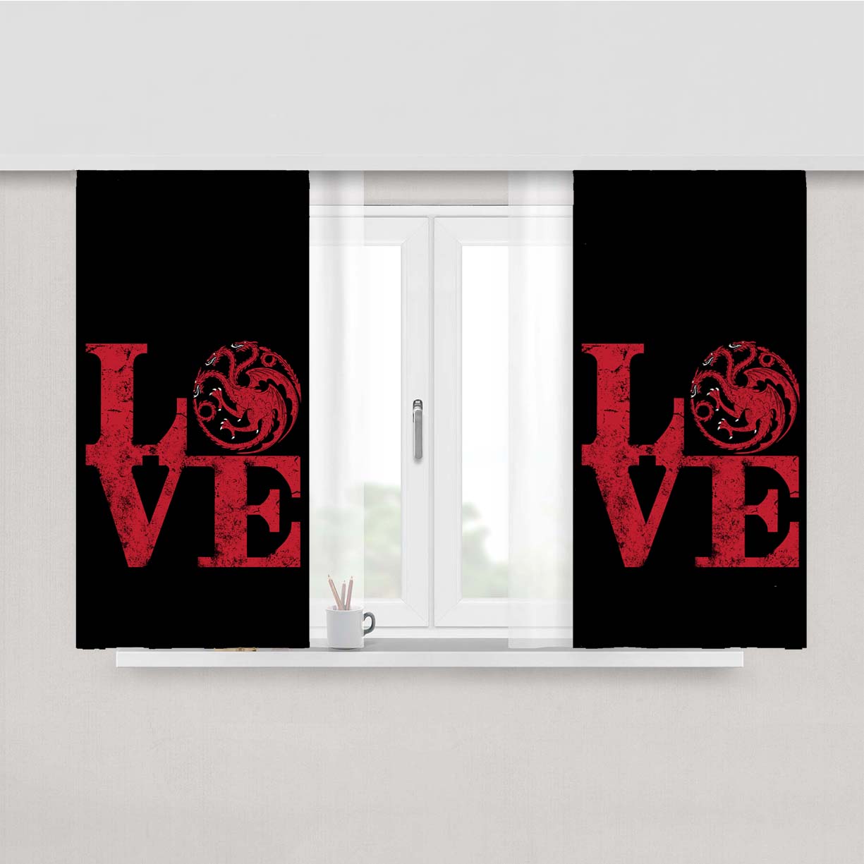 Targaryen Game Of Thrones Peach Skin Window Curtains
