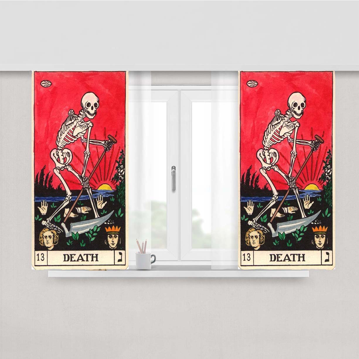 Tarot Death Peach Skin Window Curtains