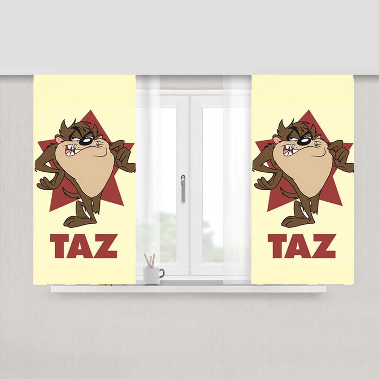 Tasmanian Devil Taz Looney Tunes Peach Skin Window Curtains