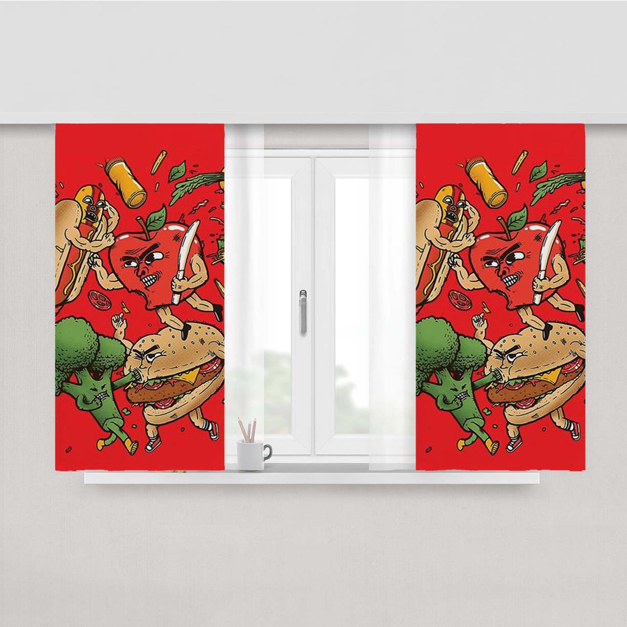 Tasty Showdown Peach Skin Window Curtains
