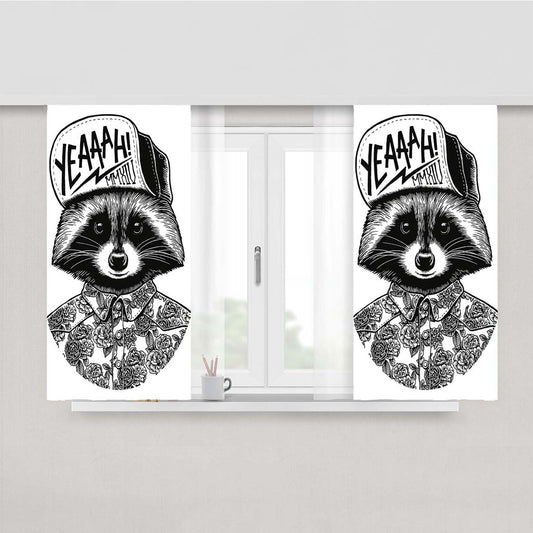 Tattoo School Peach Skin Window Curtains
