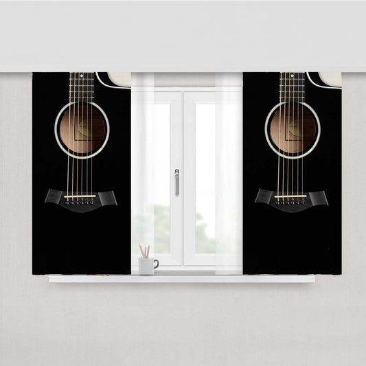 Taylor Black Guitar Peach Skin Window Curtains