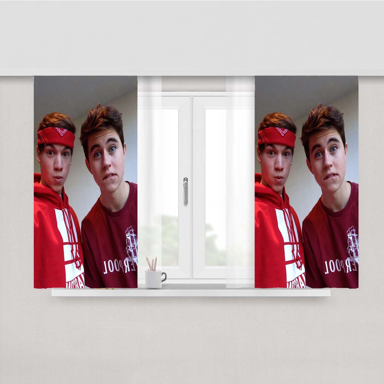 Taylor Caniff And Nash Grier Peach Skin Window Curtains