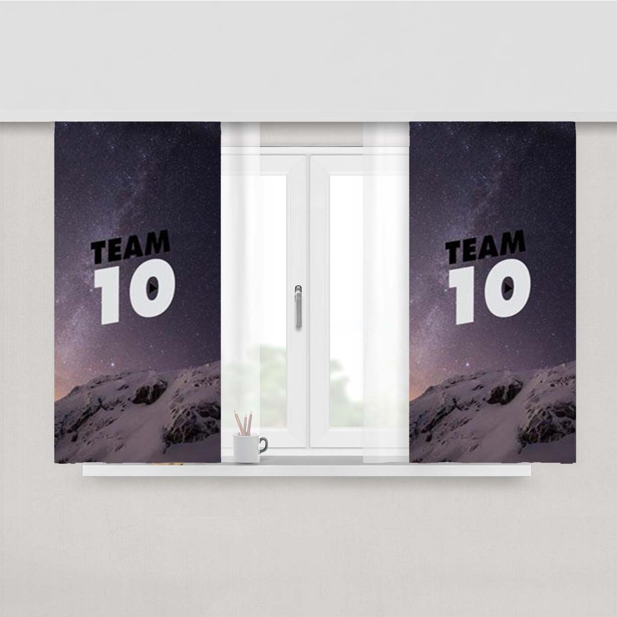 Team 10 Mountain Peach Skin Window Curtains