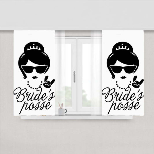 Team Bride Wedding Bridesmaids Stag Do Hen Night Peach Skin Window Curtains