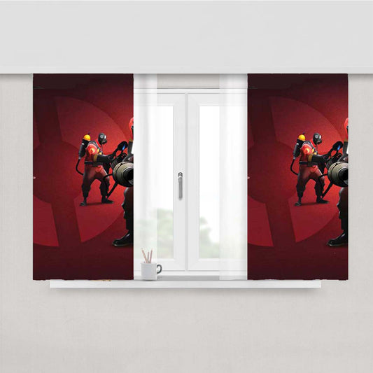 Team Fortress Pyro Peach Skin Window Curtains