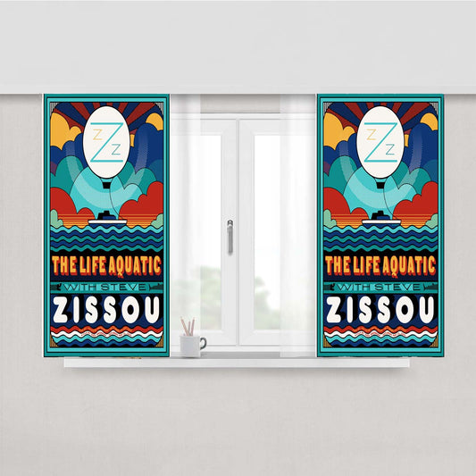 Team Zissou Peach Skin Window Curtains