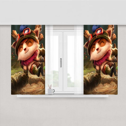 Teemo League Of Legend Peach Skin Window Curtains