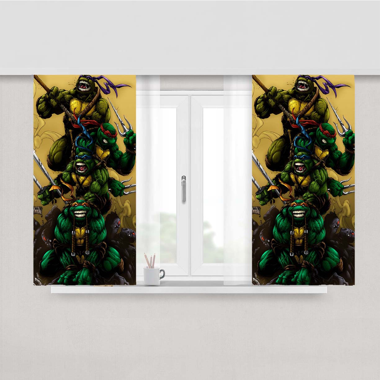 Teenage Mutant Ninja Turtles Peach Skin Window Curtains