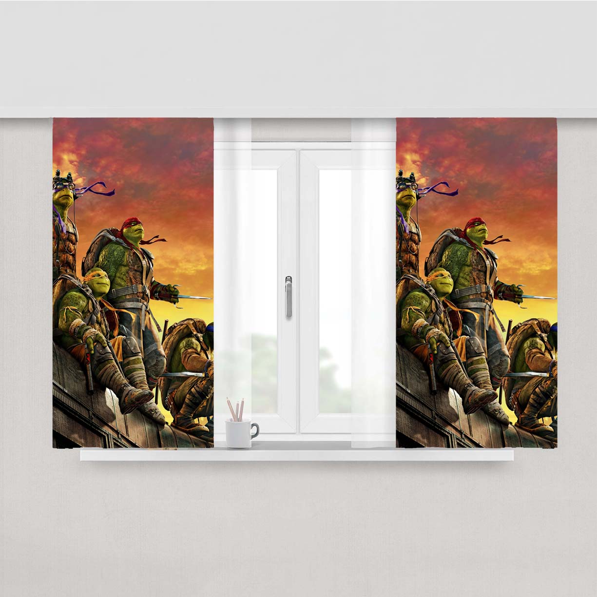 Teenage Mutant Ninja Turtles Out Of The Shadows Peach Skin Window Curtains