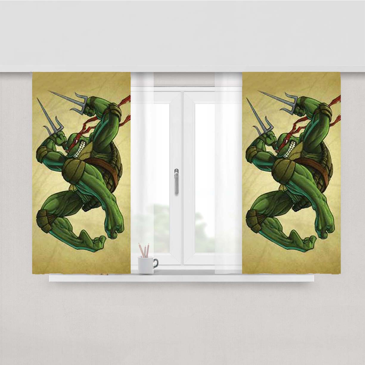 Teenage Mutant Ninja Turtles Raphael Peach Skin Window Curtains