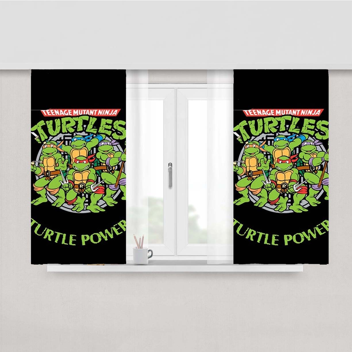 Teenage Mutant Ninja Turtles Tmnt Heroes Cartoon Peach Skin Window Curtains