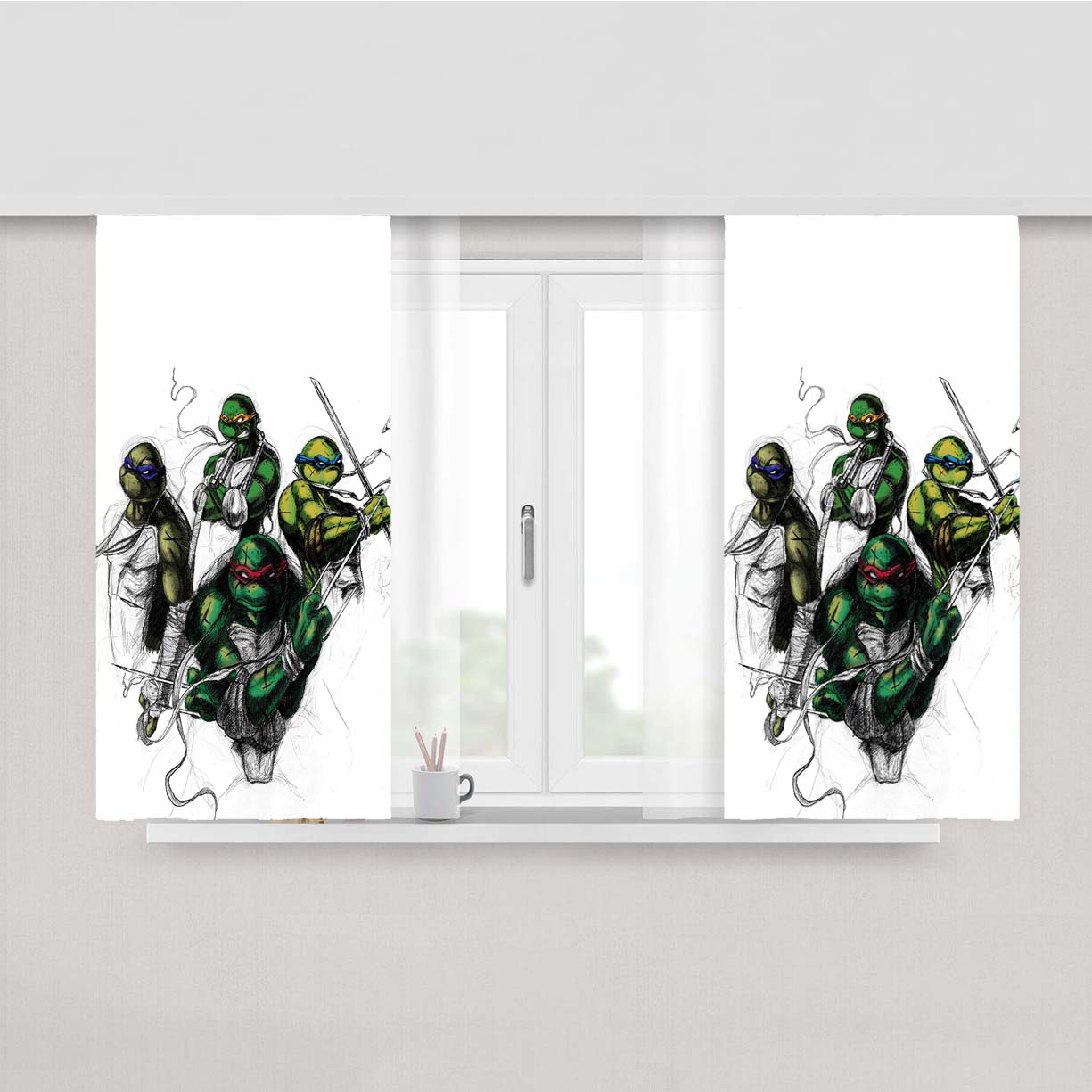 Teenage Mutant Turtles Peach Skin Window Curtains