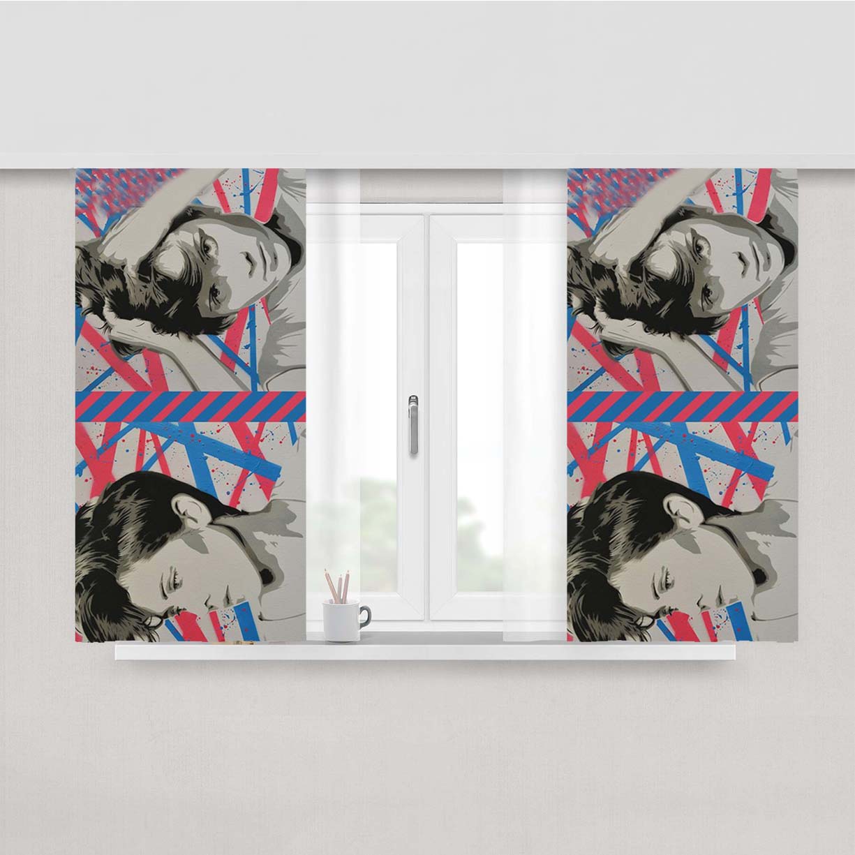 Tegan And Sara Artwork Peach Skin Window Curtains