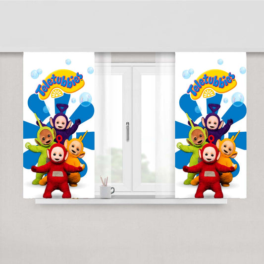 Teletubbies Drawing Poster Peach Skin Window Curtains