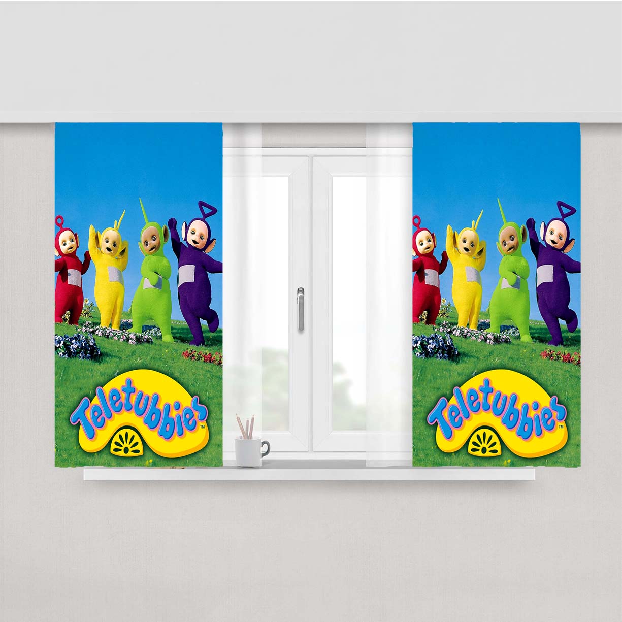 Teletubbies Movie Series Peach Skin Window Curtains