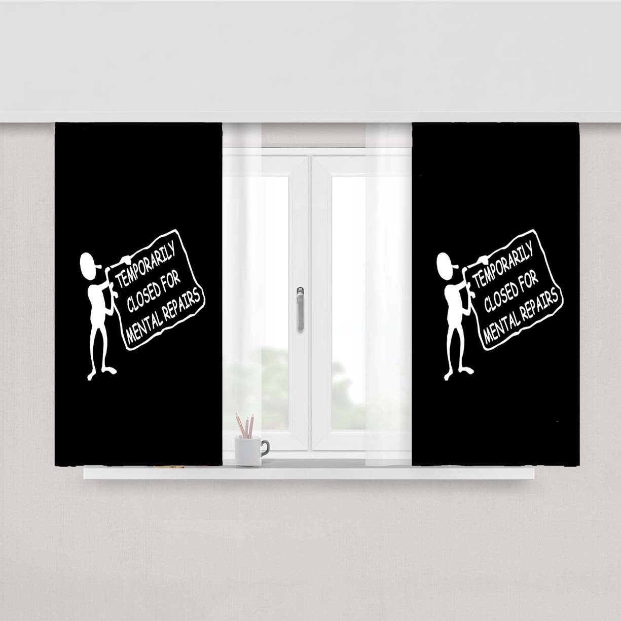 Temporarily Closed Peach Skin Window Curtains