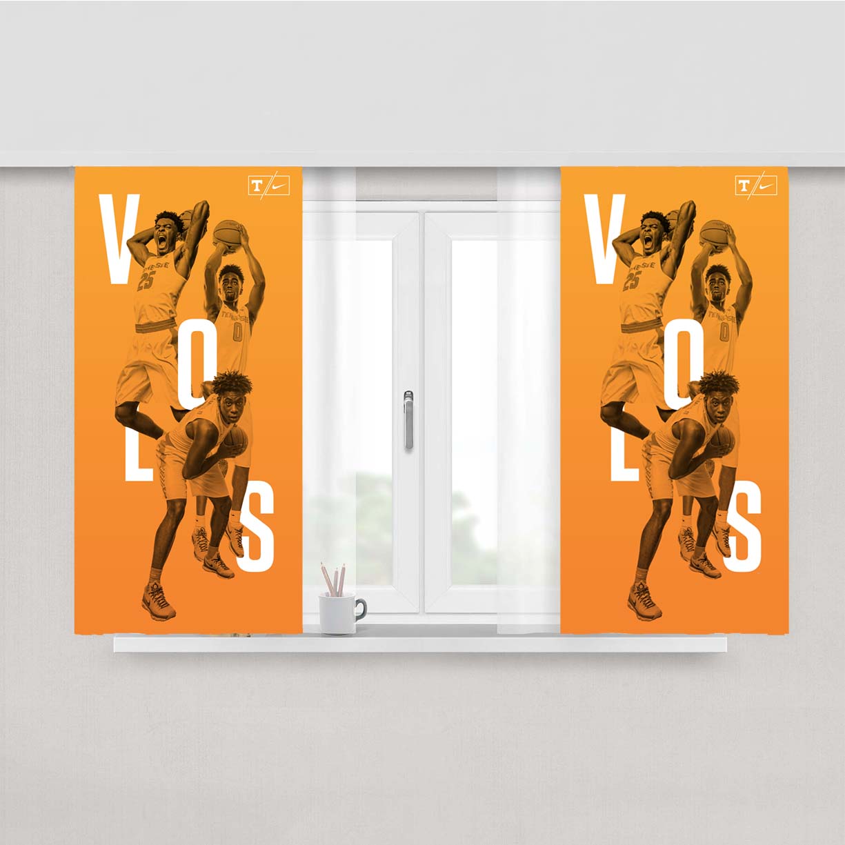 Tennessee Mens Basketball Peach Skin Window Curtains
