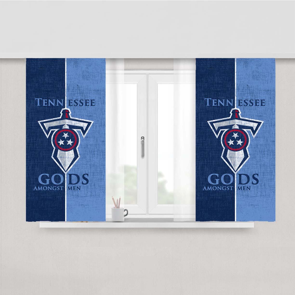 Tennessee Titans Football Peach Skin Window Curtains