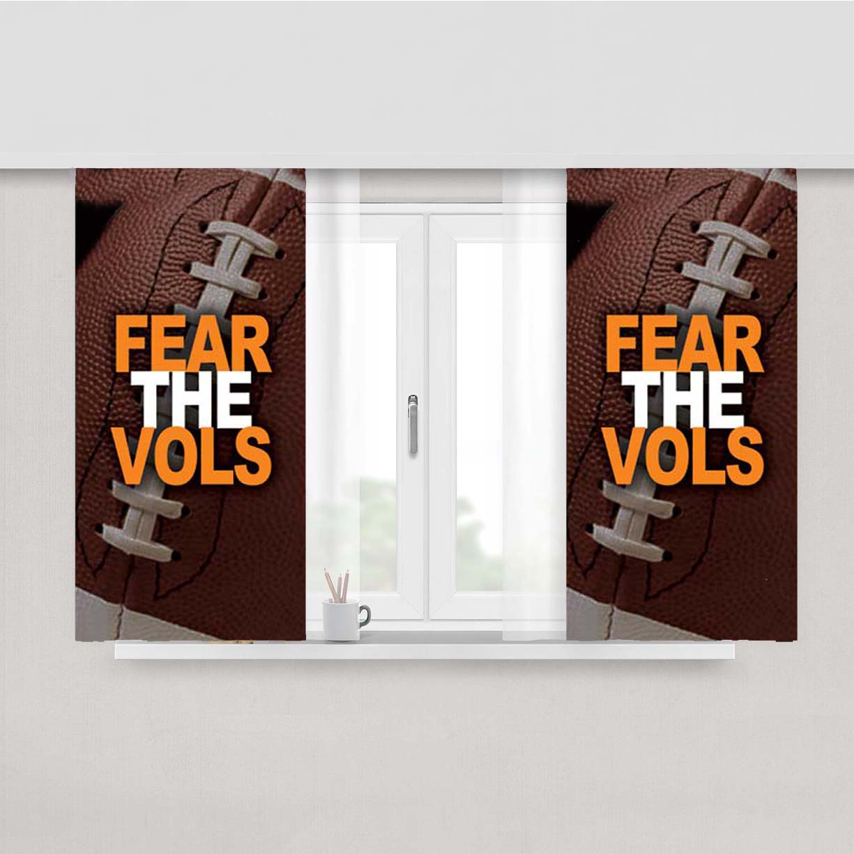 Tennessee Vols Fear Peach Skin Window Curtains