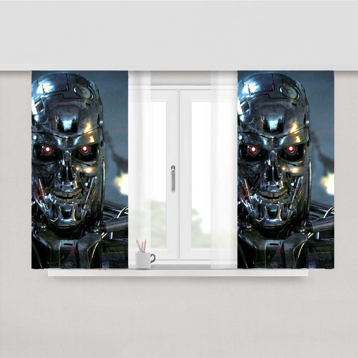 Terminator Genisys Monster Peach Skin Window Curtains