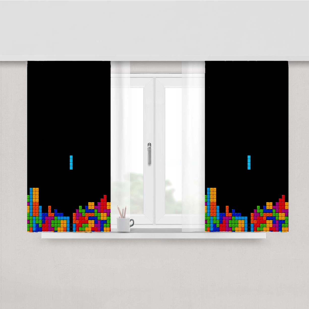Tetris Peach Skin Window Curtains