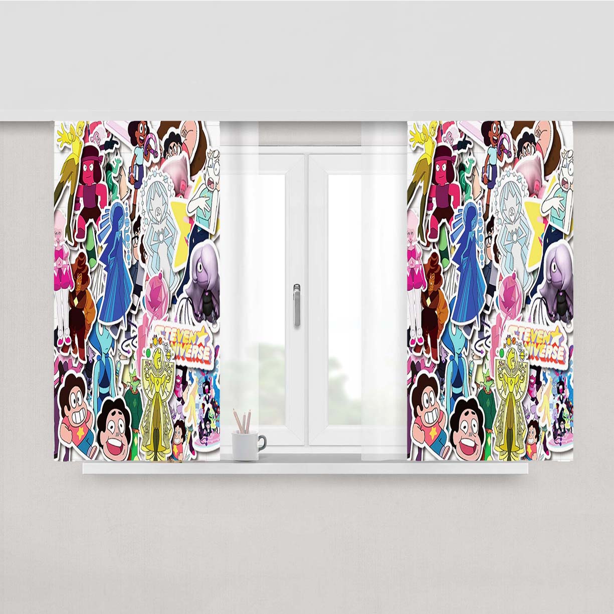 Teven Universe Animated Cartoon Stickers Peach Skin Window Curtains