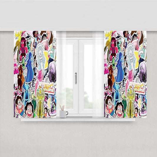 Teven Universe Animated Cartoon Stickers Peach Skin Window Curtains