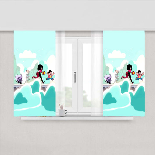 Teven Universe Cartoon Run In The Cloud Peach Skin Window Curtains